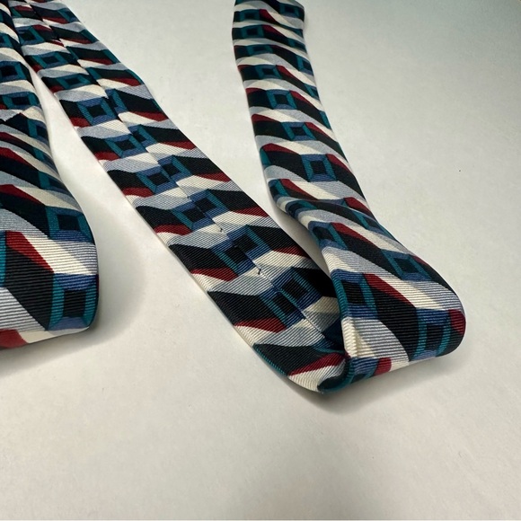 Vintage Oscar de la Renta Couture Bold Geometric Classic Silk Tie - Picture 5 of 8